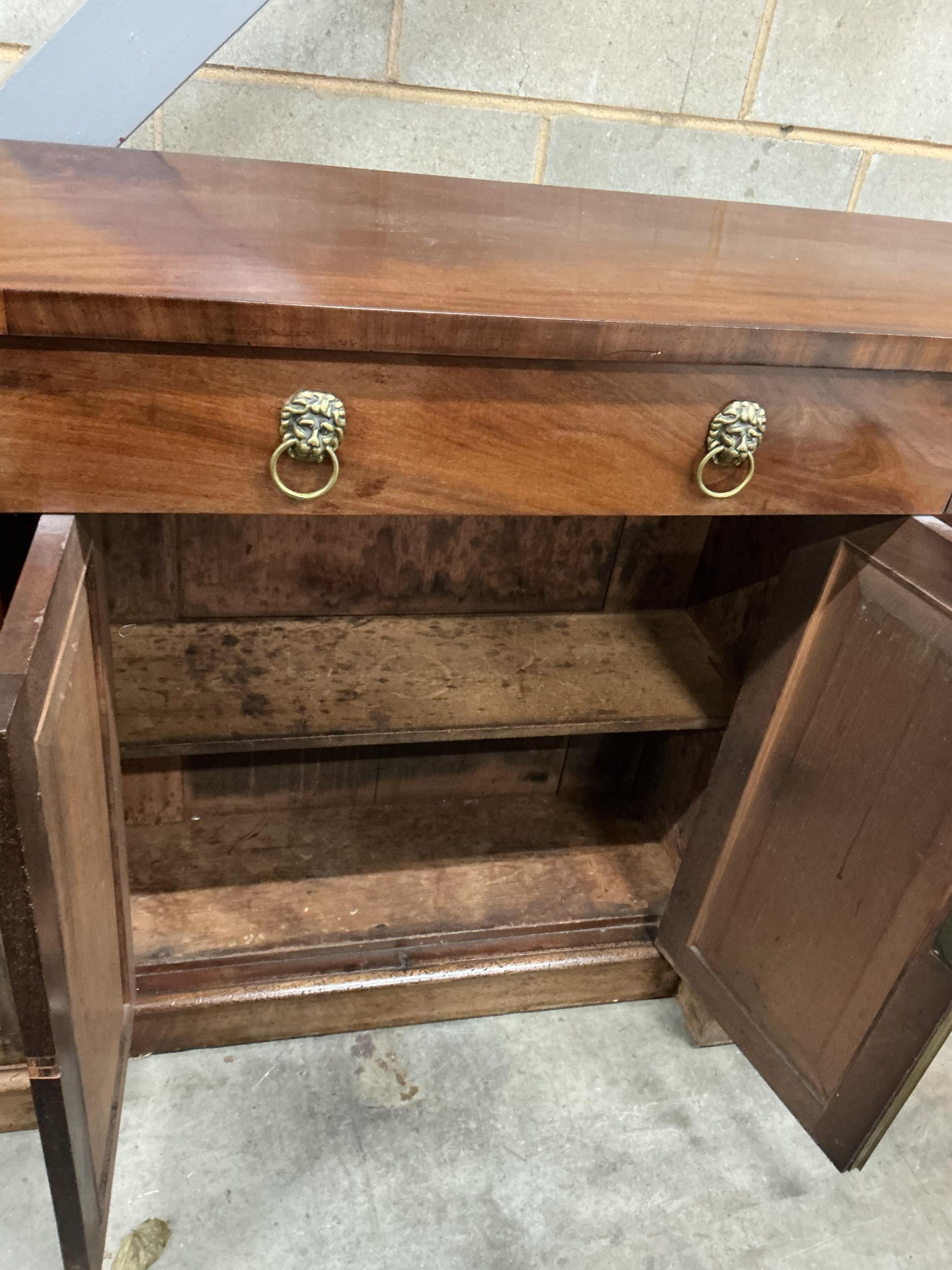 A George IV mahogany inverse breakfront sideboard, width 168cm, depth 38cm, height 92cm